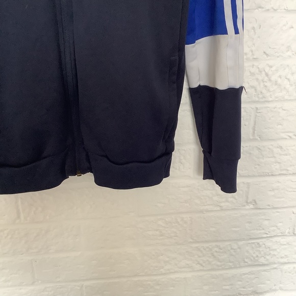 Adidas Kids Full Zip Hoodie - Age 13-14 Years - Black & Blue - P2P 19โ - Picture 2 of 4